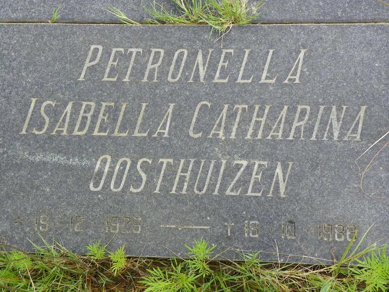 OOSTHUIZEN Petronella Isabella Catharina 1926-1986
