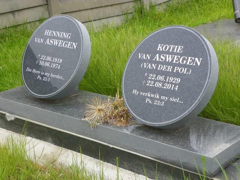ASWEGEN Henning, van 1919-1974 & Kotie VAN DER POL 1929-2014