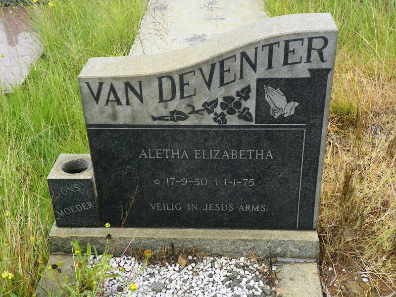 DEVENTER Aletha Elizabeth, van 1950-1975