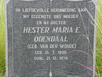 ODENDAAL Hester Maria E. nee VAN DER WOUDE 1938-1978