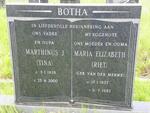 BOTHA Marthinus J. 1928-2000 & Maria Elizabeth VAN DER MERWE 1937-1982