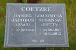 COETZEE Daniel Jacobus 1938- & Jacomina Susanna 1937-2012
