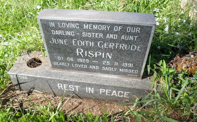 RISPIN June Edith Gertude 1929-1991