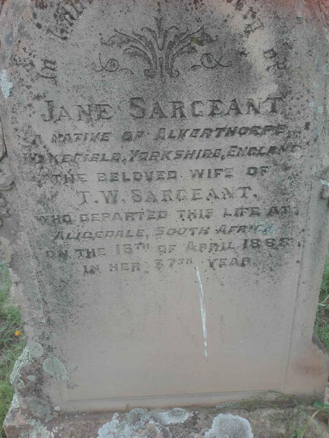 SARGEANT Jane -1885