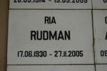 RUDMAN Ria 1930-2005