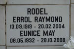 RODEL Errol Raymond 1919-2004 & Eunice May 1932-2008