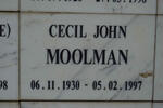 MOOLMAN Cecil John 1930-1997