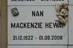 HEWAT Nan, MACKENZIE 1922-2008