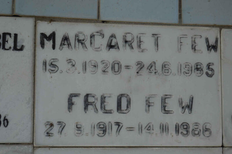 FEW Fred 1917-1986 & Margaret 1920-1985