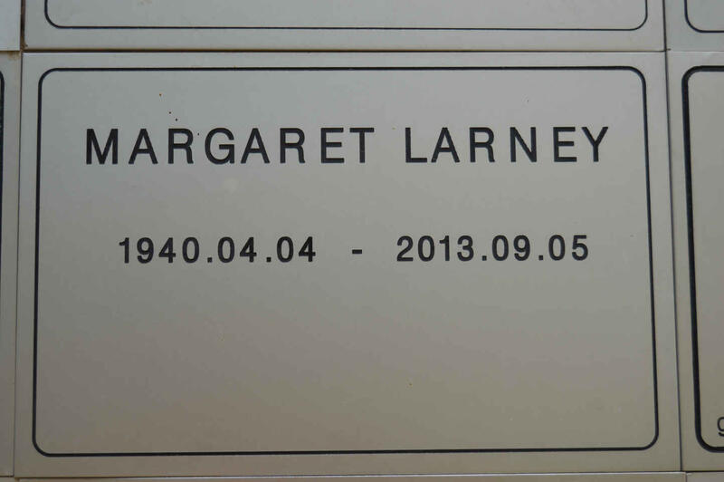 LARNEY Margaret 1940-2013