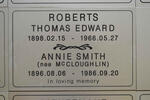 ROBERTS Thomas Edward 1898-1966 & Annie Smith McCLOUGHLIN 1896-1986