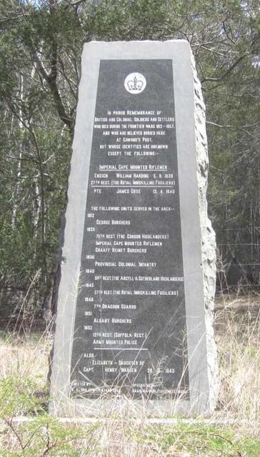 Cawood's Frontier Wars Memorial 1817-1857