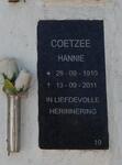 COETZEE Hannie 1910-2011
