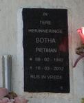 BOTHA Pietman 1942-2012