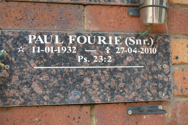 FOURIE Paul 1932-2010