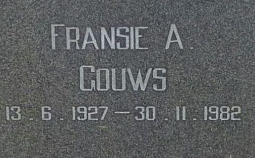 GOUWS Fransie A. 1927-1982