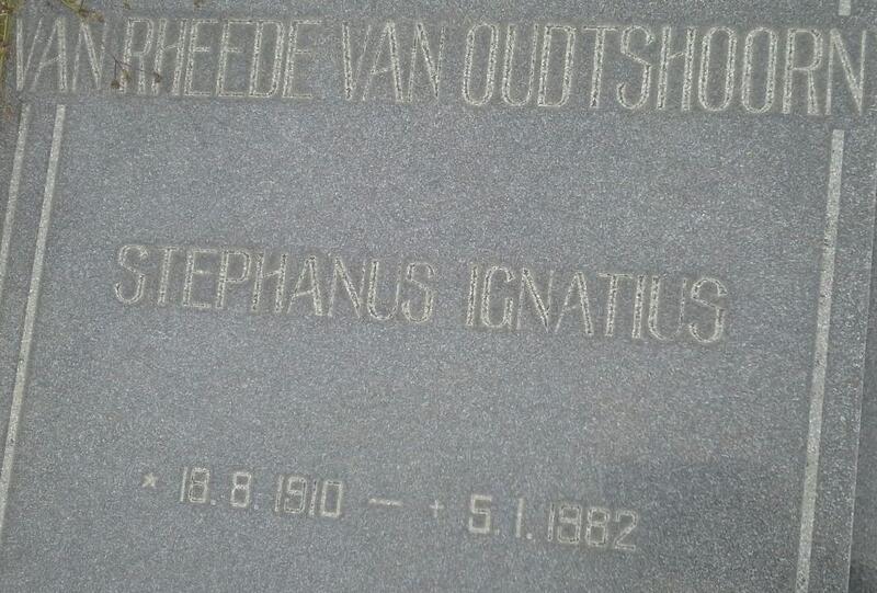 OUDTSHOORN Stephanus Ignatius, van Rheede van 1910-1982
