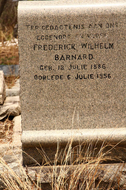 BARNARD Frederick Wilhelm 1886-1956