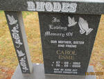RHODES Carol Esme 1962-2006