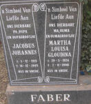 FABER Jacobus Johannes 1915-2005 & Martha Louisa Gloudina 1924-2008