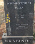 NKABINDE Ntombiyithini Julia 1936-2001