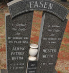 FASEN Alwyn Petrus Botha 1934-2002 & Hester 1938-