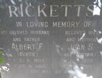 RICKETTS Albert F. 1895-1969 & Jean S. BROWN 1908-1994