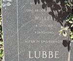 LUBBE Willem 1921-1980
