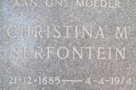 SERFONTEIN Christina M. 1885-1974