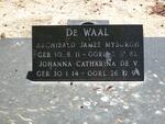 WAAL Archibald James, de 1911-1982 & Johanna Catharina de V. 1914-1994