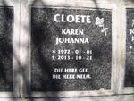 CLOETE Karen Johanna 1972-2013