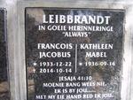 LEIBBRANDT Francois Jacobus 1933-2014 & Kathleen Mabel 1936-