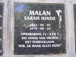 MALAN Sarah Hinde 1927-2016
