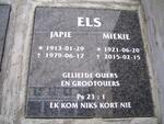 ELS Japie 1913-1979 & Miekie 1921-2015