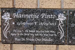 PINTO Hannetjie 1930-2013
