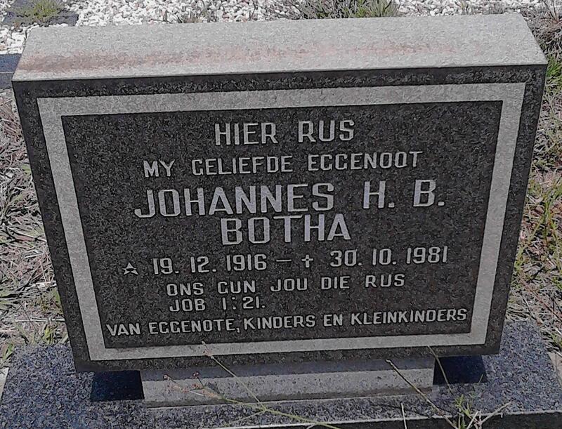 BOTHA Johannes H. B. 1916-1981