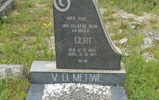 MERWE Gert, v.d. 1924-1971