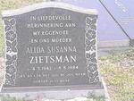 ZIETSMAN Alida Susanna 1942-1984