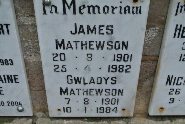 MATHEWSON James 1901-1982 & Gwladys 1901-1984