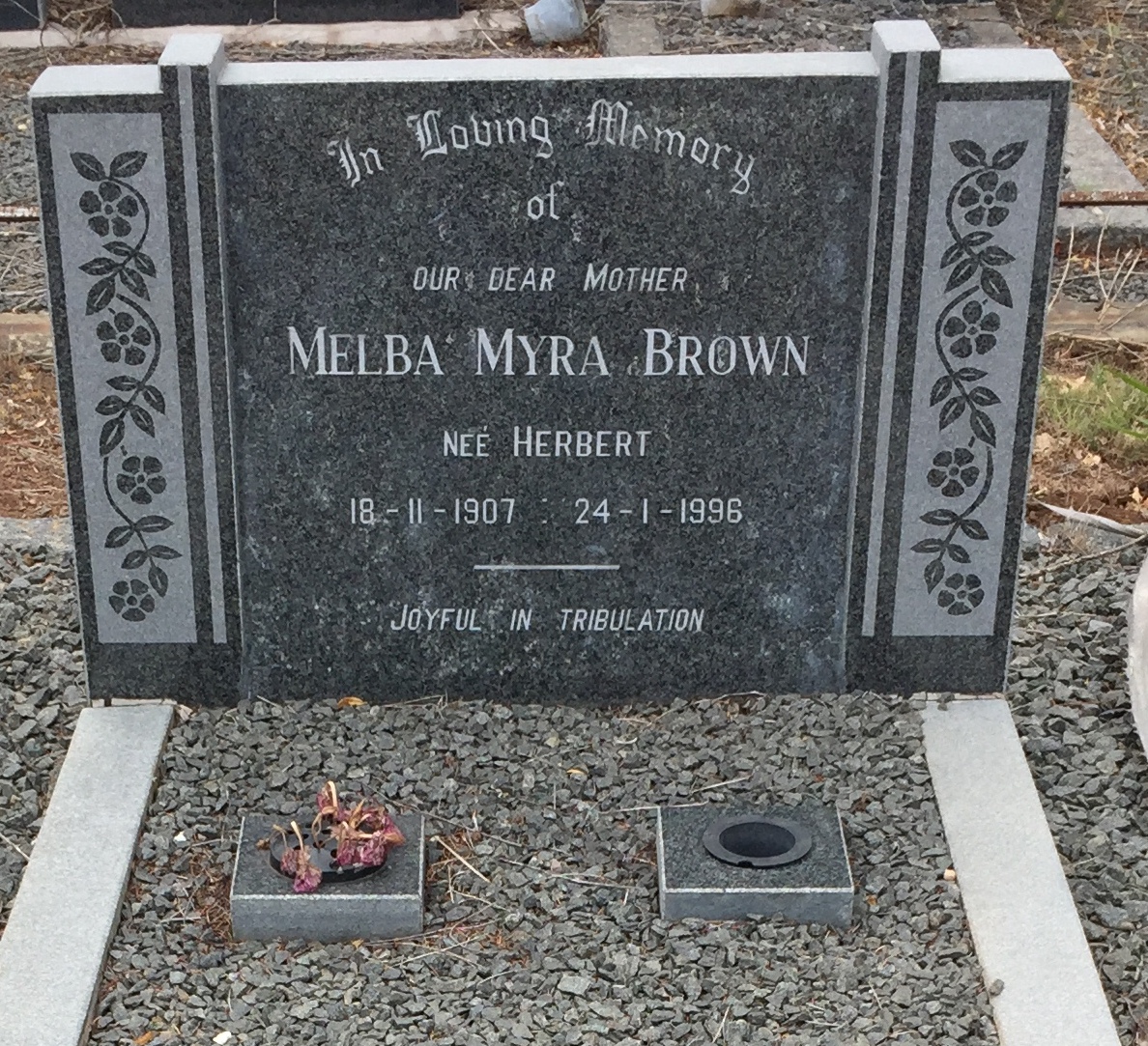 BROWN Melba Myra nee HERBERT 1907-1996