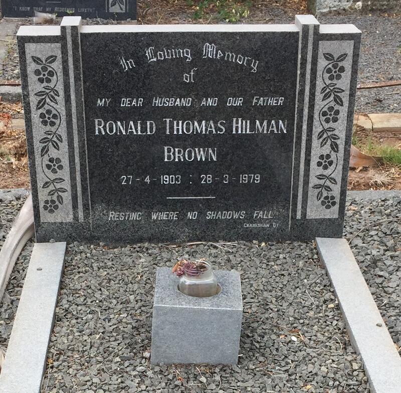 BROWN Ronald Thomas Hilman 1903-1979