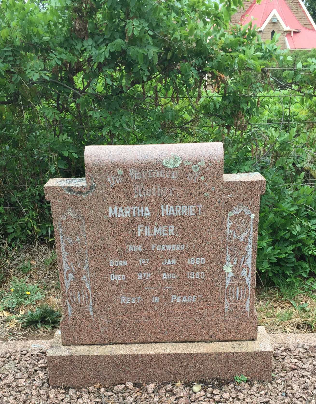 FILMER Martha Harriet nee FORWORD 1860-1953