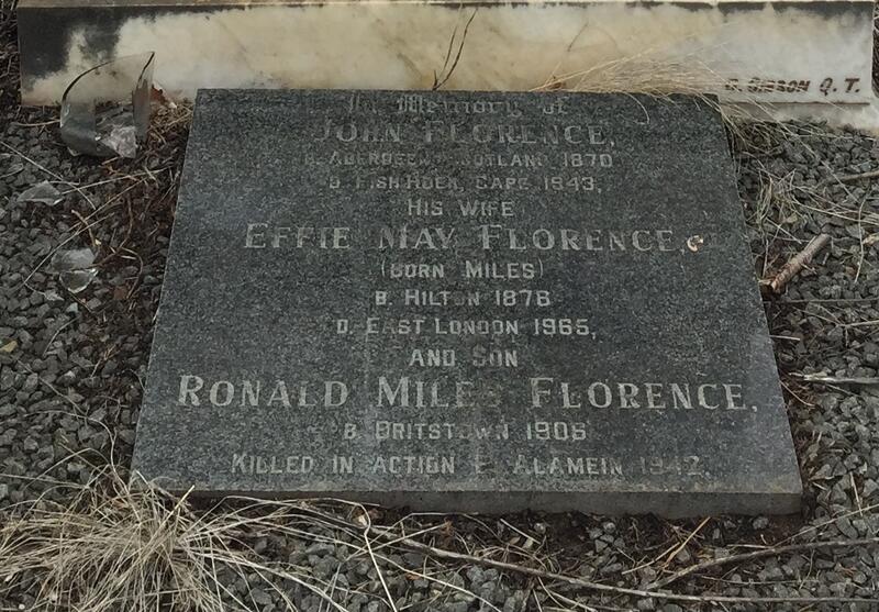 FLORENCE John 1870-1943 & Effie May MILES 1876-1965 :: FLORENCE Ronald Miles 1906-1942