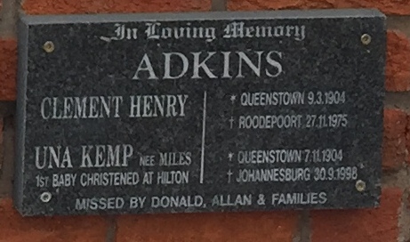 ADKINS Clement Henry 1904-1975 & Una Kemp MILES 1904-1998