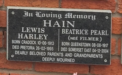 HAIN Lewis Harley 1913-1995 & Beatrice Pearl FILMER 1917-2004