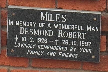 MILES Desmond Robert 1926-1992