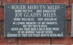 MILES Roger Mervyn 1917-2009 & Joy Gladys 1923-2010