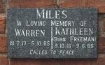 MILES Warren 1917-1985 & Kathleen FREEMAN 1916-1988