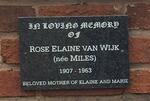 WIJK Rose Elaine, van nee MILES 1907-1963