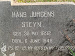 STEYN Hans Jurgens 1892-1949
